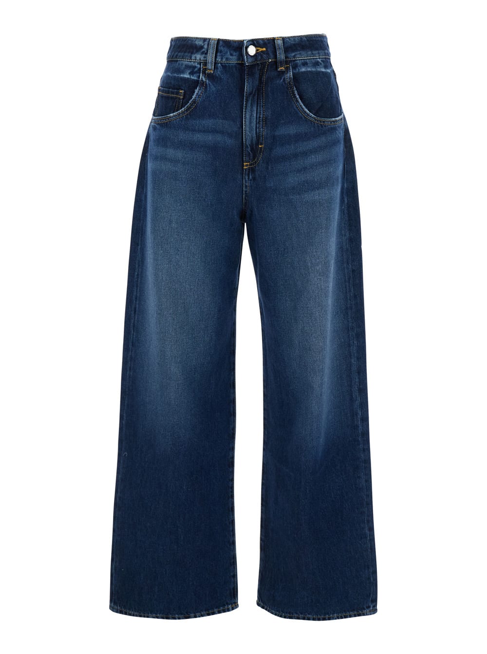 Icon Denim poppy Blue Jeans With Medium Rise And Logo Patch On The Rear In Denim Woman