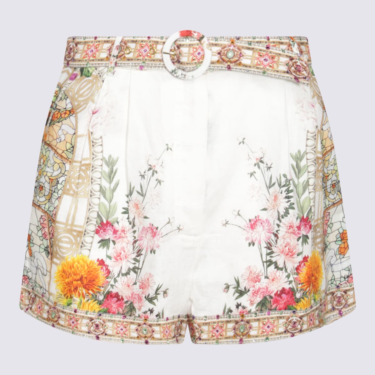 Camilla White Silk Shorts