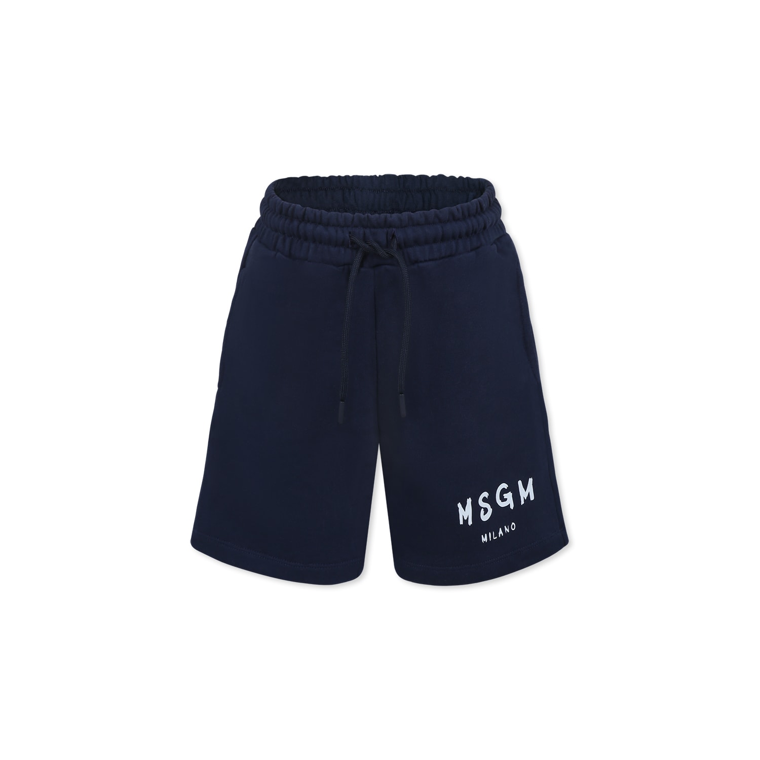 MSGM Blue Shorts For Kids With Logo