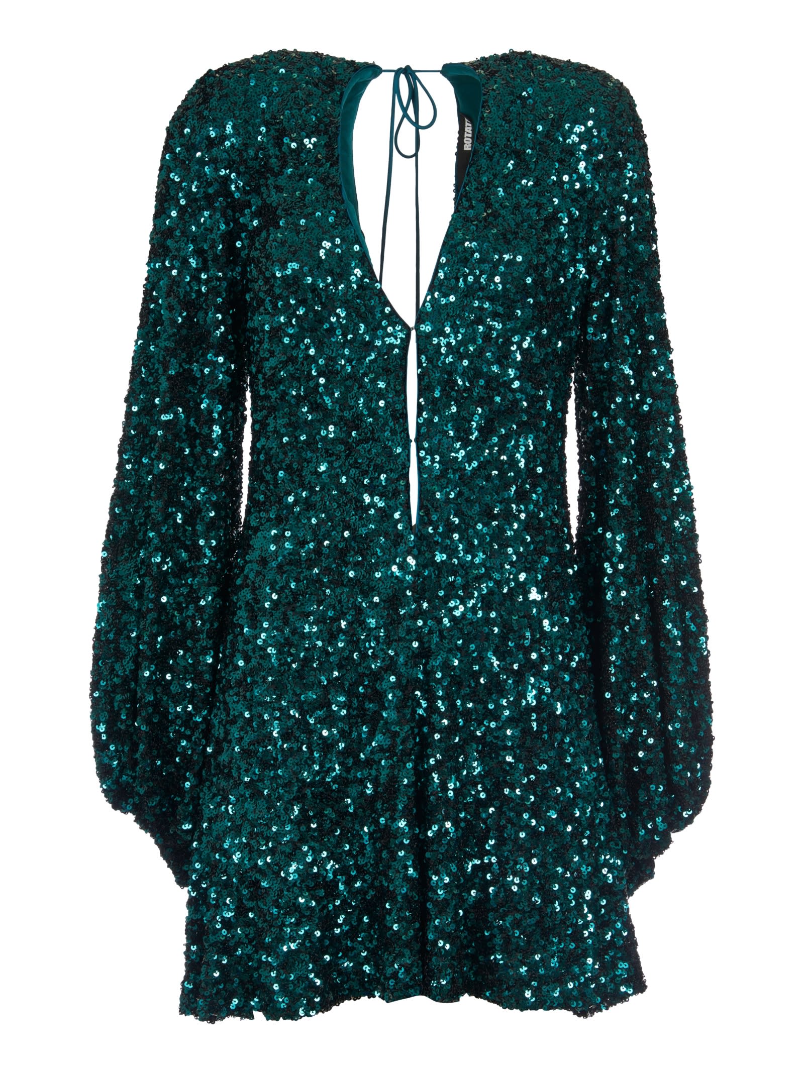 Rotate by Birger Christensen Sequin Embellished V-neck Mini Dress