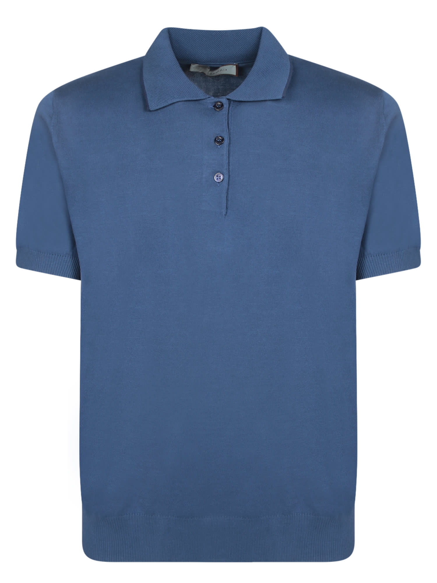 Canali Avio Blue Cotton Polo Shirt