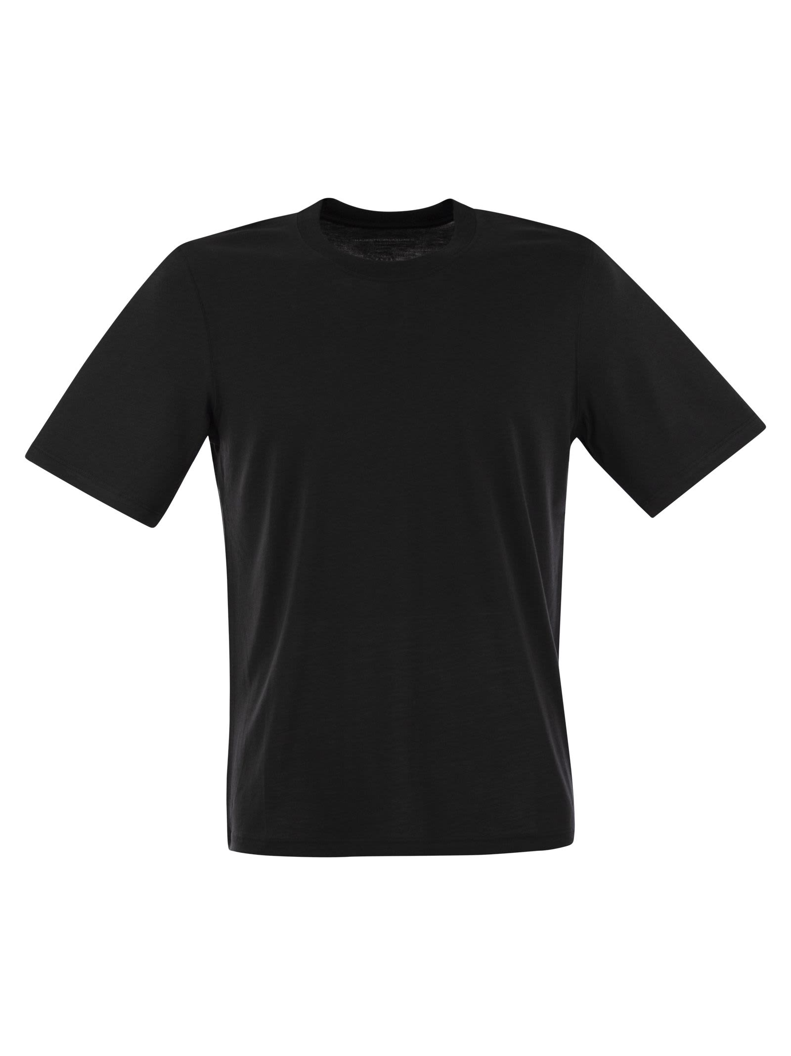 Majestic Filatures Short-sleeved T-shirt In Lyocell And Cotton