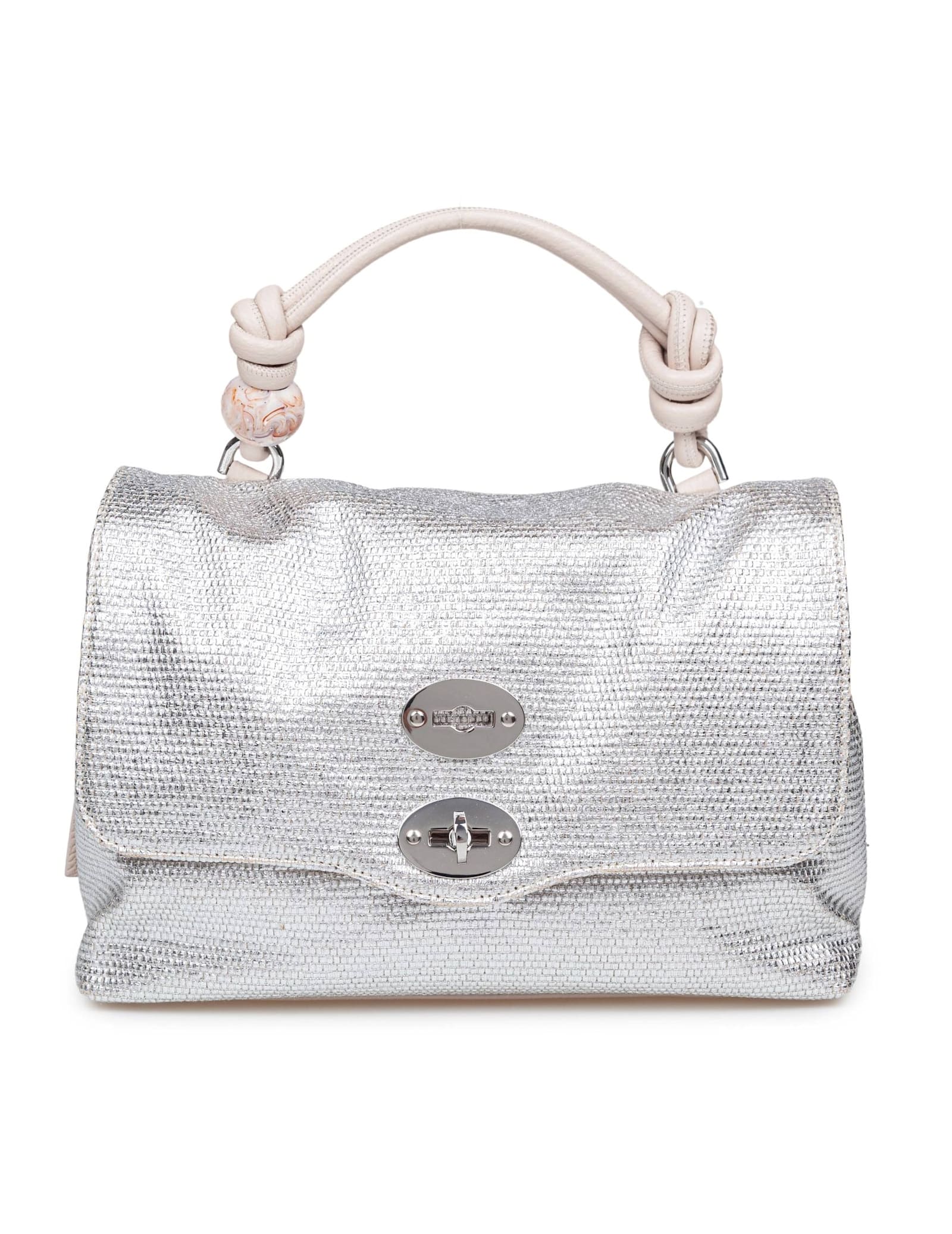 Zanellato Postina Midollino S Bag In Raffia Color Silver