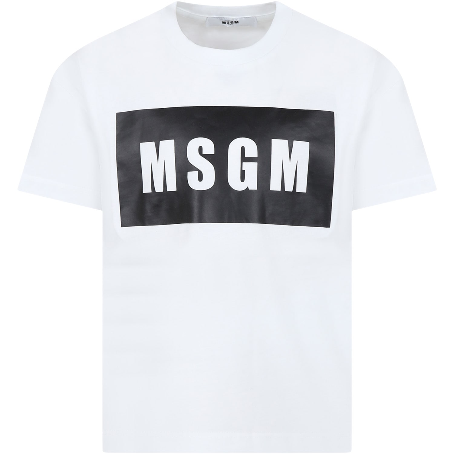 MSGM White T-shirt For Kids With Logo