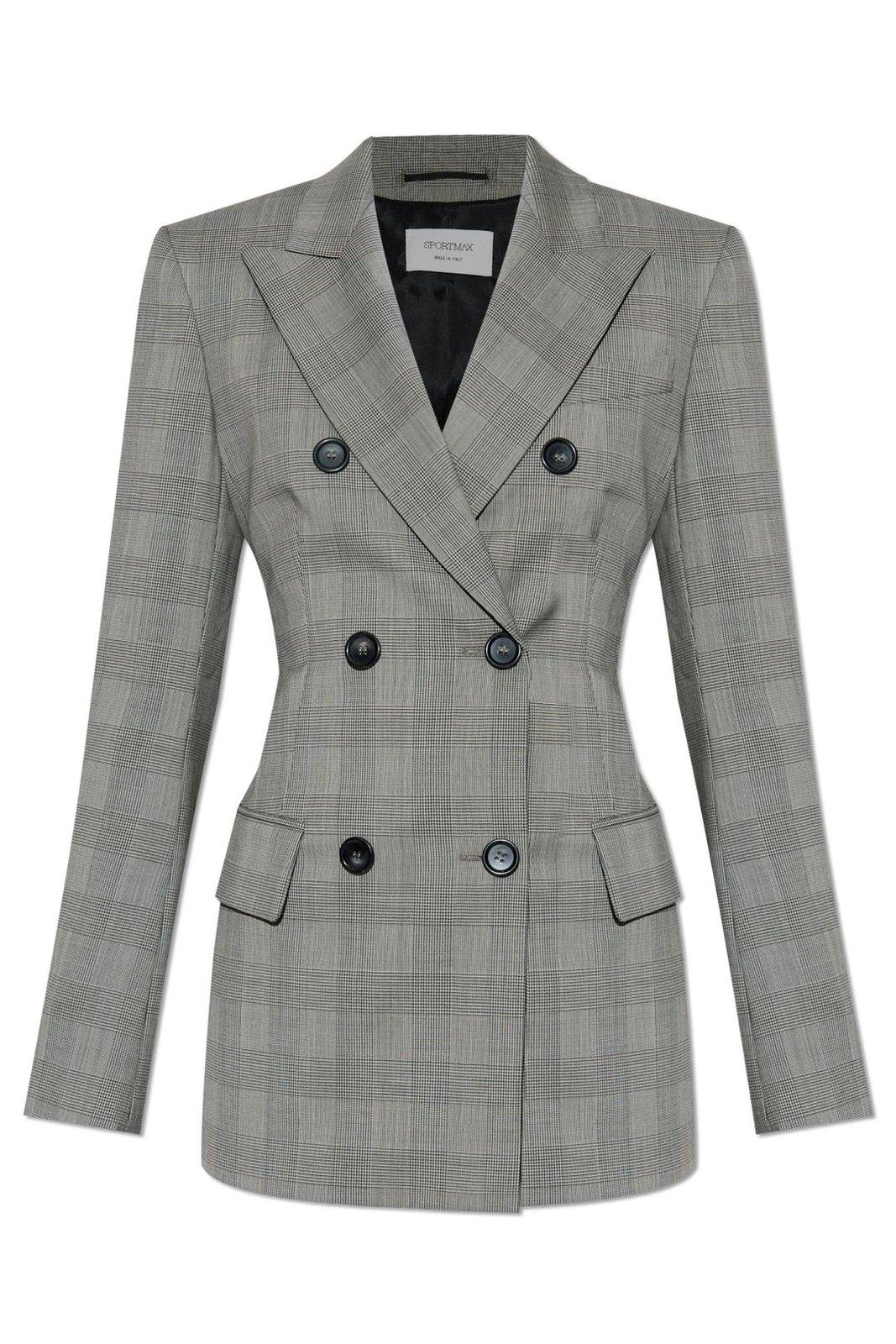 SportMax Astro Checked Double-breasted Jacket