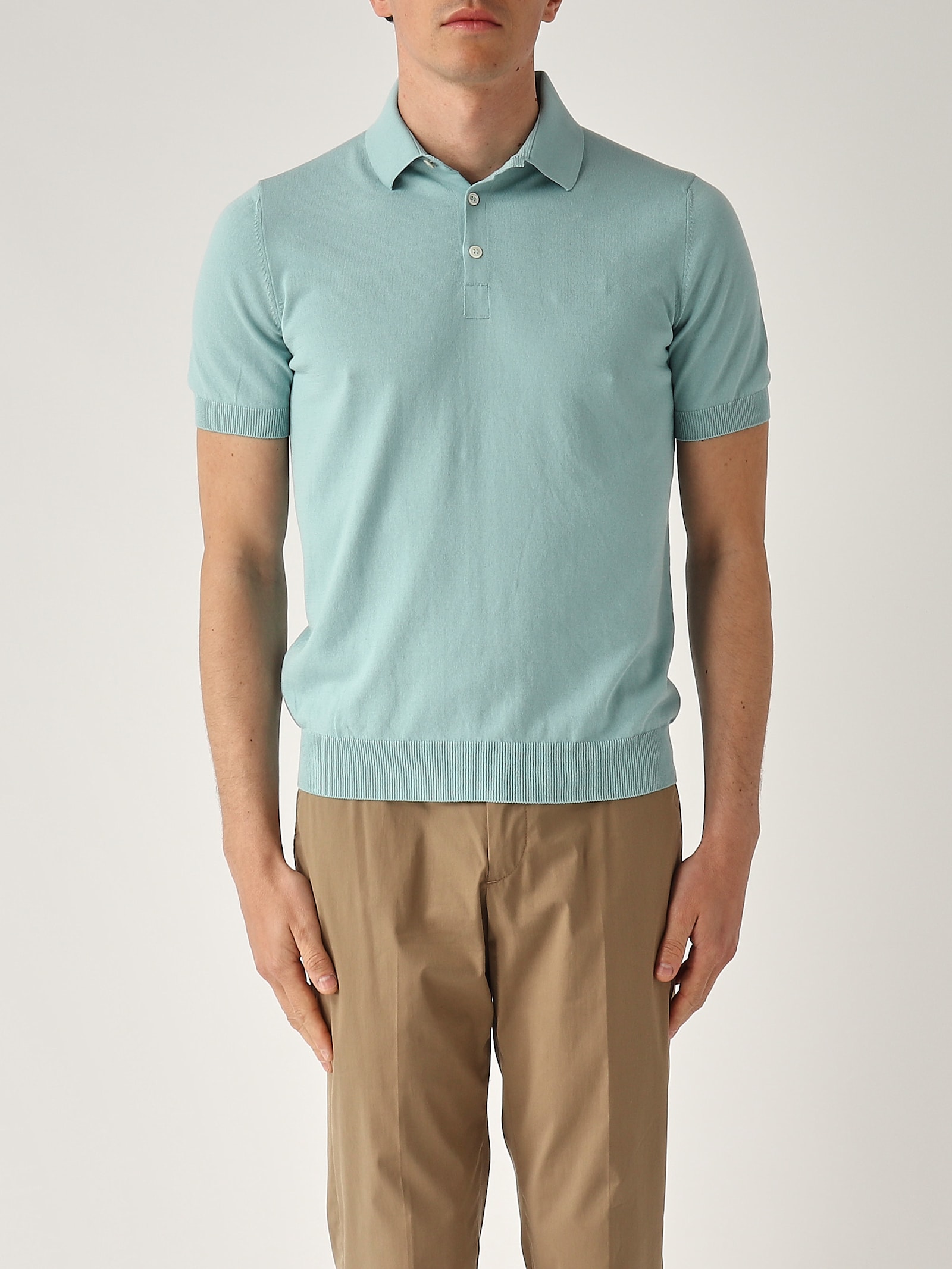 Gran Sasso Polo M/c 3 Bottoni Con Balza In Fresh Cotton Polo