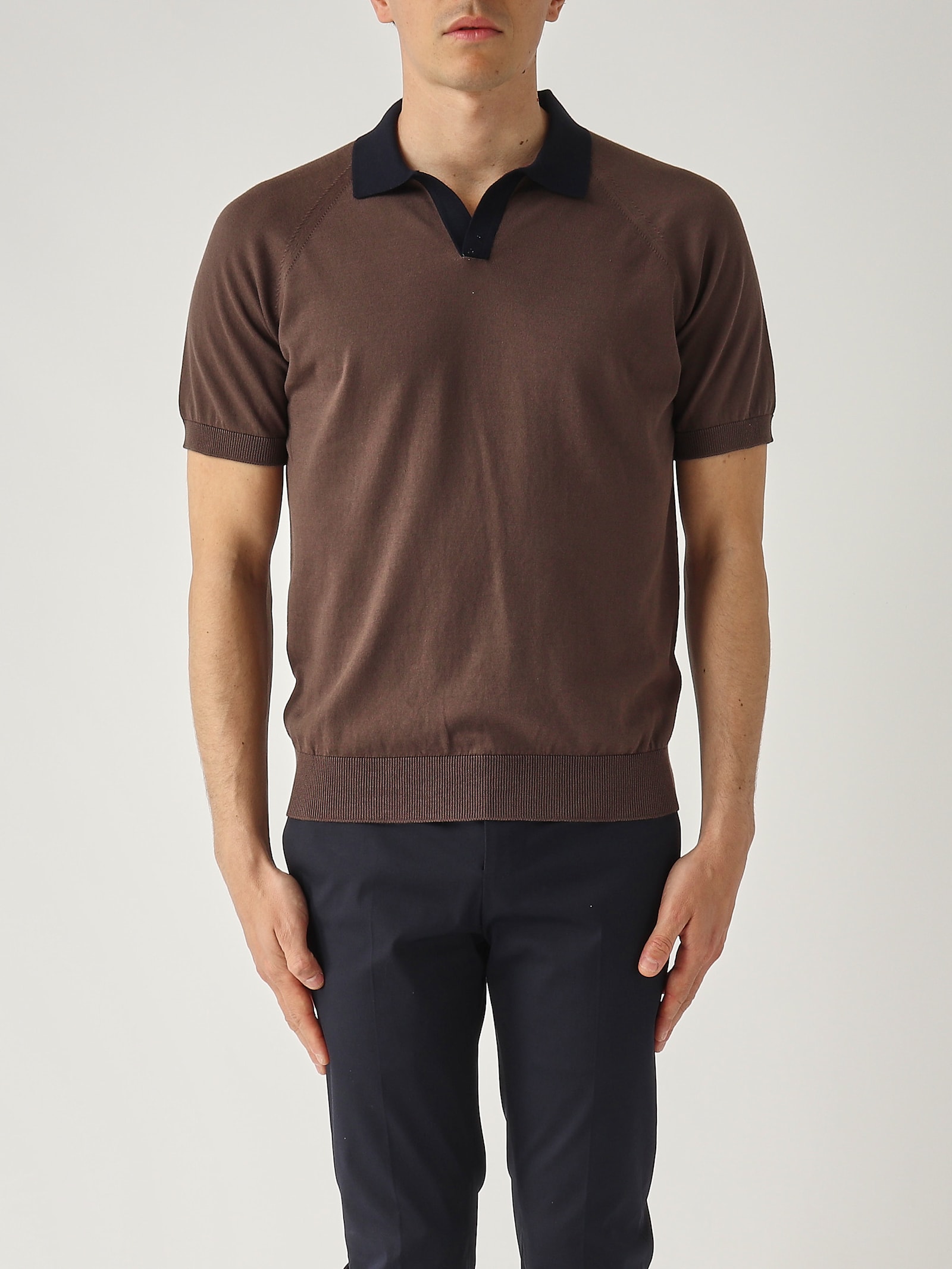 Gran Sasso Polo Skipper M/c Collo Contrasto Con Balza Polo