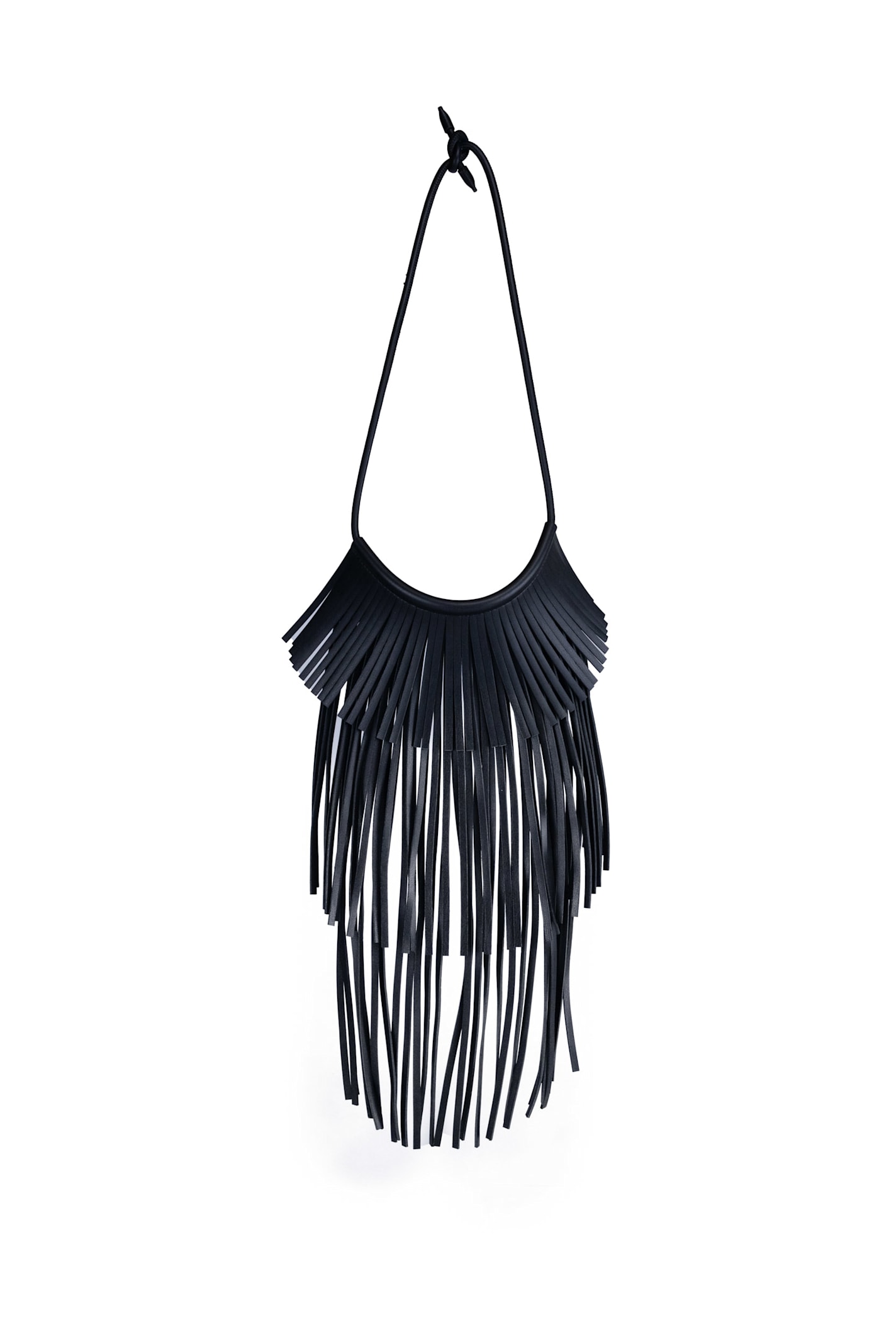 Liviana Conti Vegan Leather Fringe Necklace