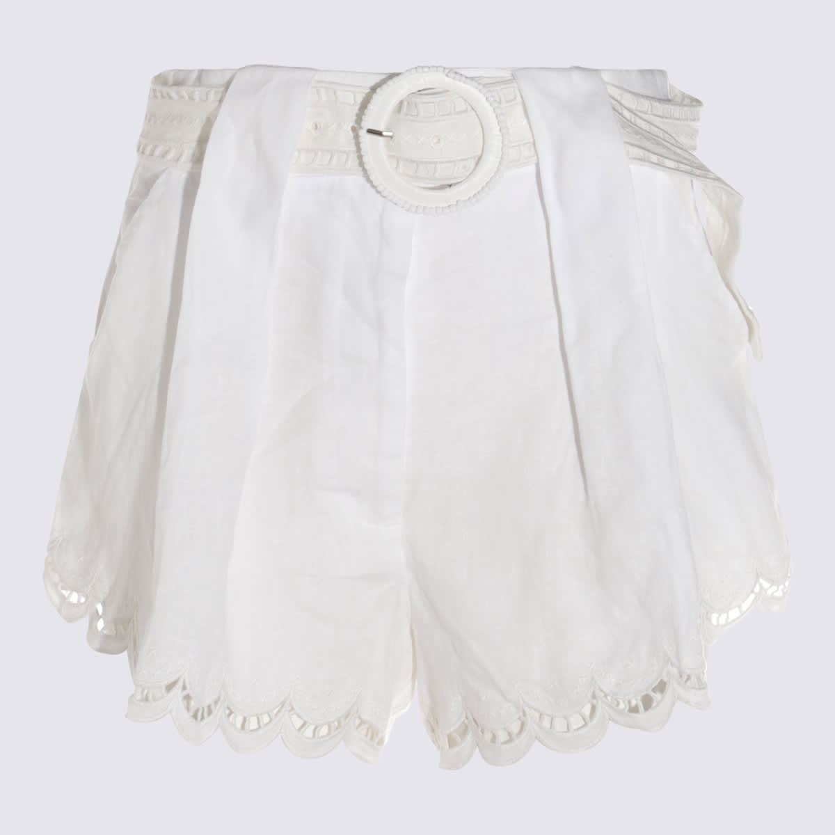 Farm Rio White Linen Shorts