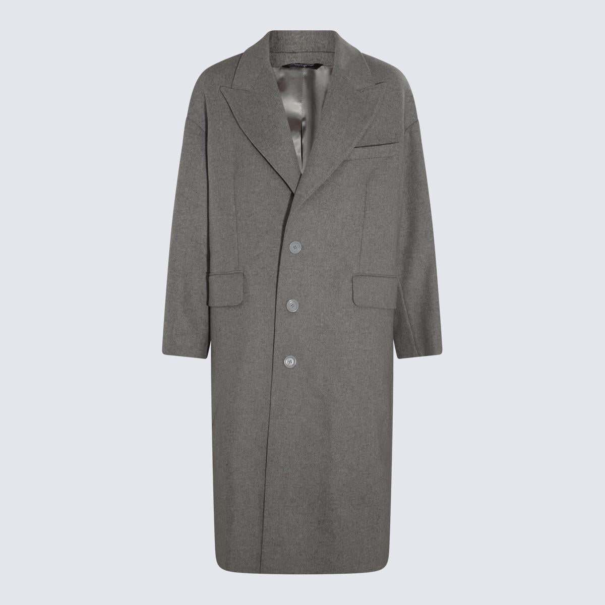 Dolce & Gabbana Grey Wool Coat