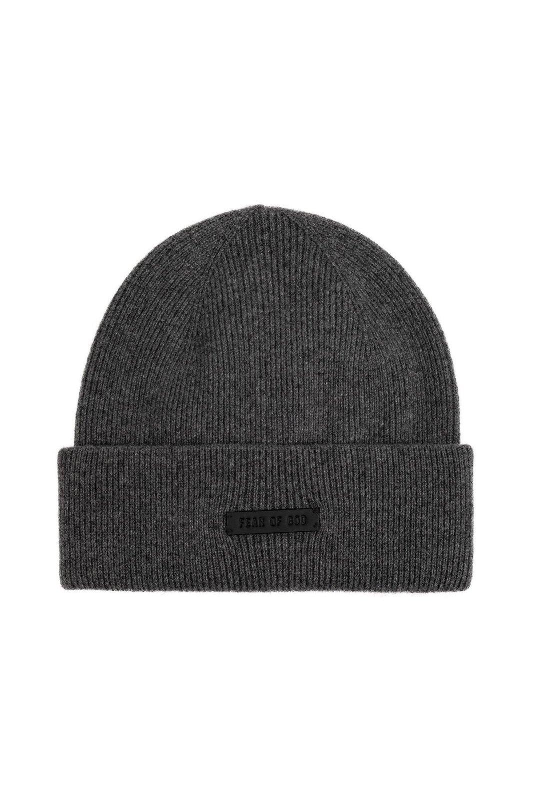 Fear of God Logo Patch Ribbed Knit Beanie