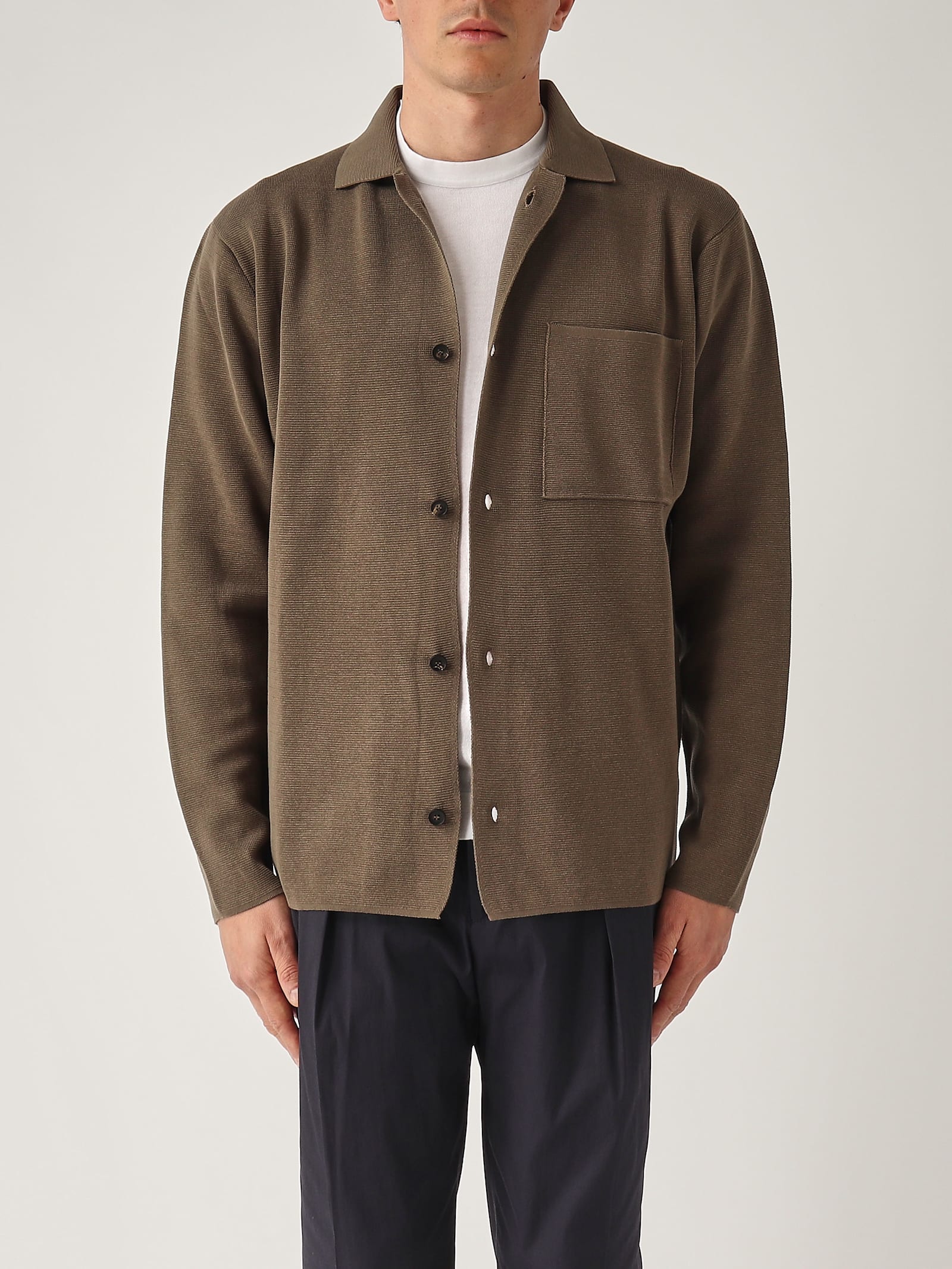 Filippo De Laurentiis Overshirt In Maglia M/l In Crepe Cotton Blazer
