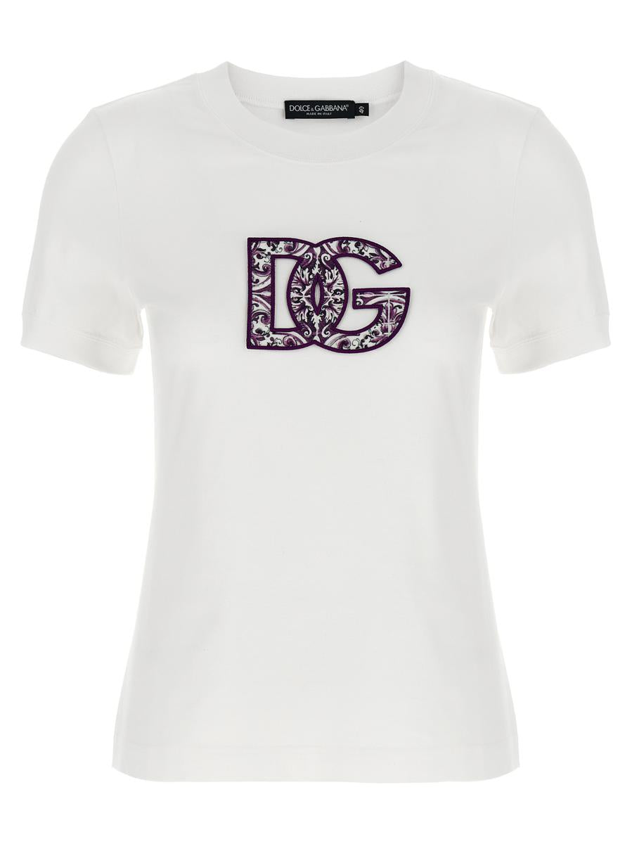 Dolce & Gabbana 'Maiolica' Logo Patch T-Shirt