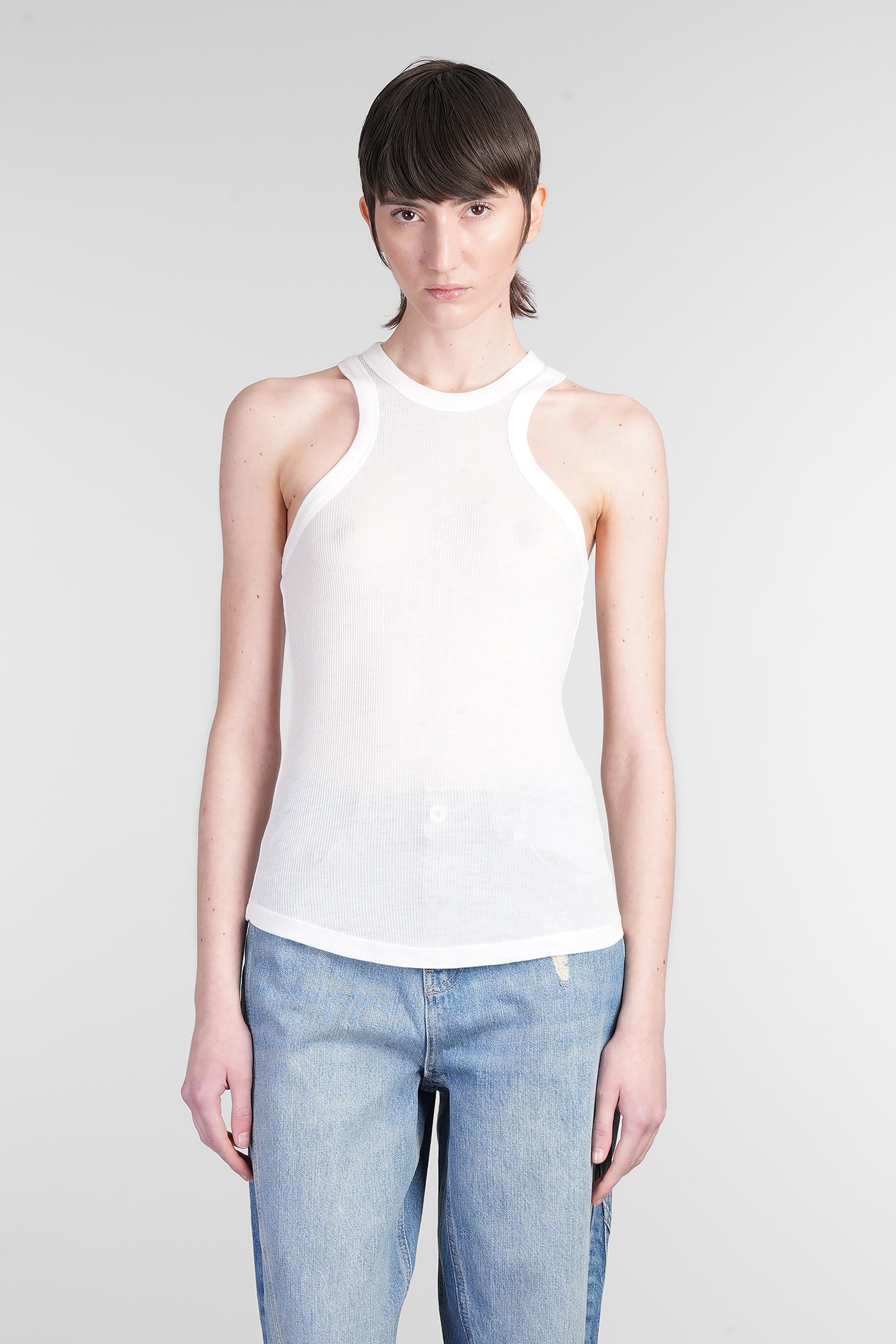 HALFBOY Tank Top In White Modal