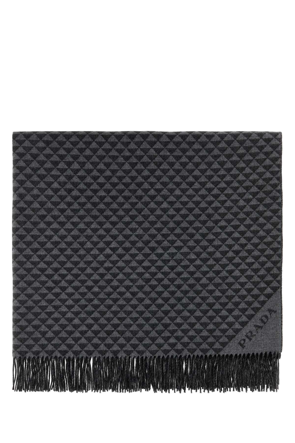 Prada Embroidered Wool Blend Symbole Double Blanket