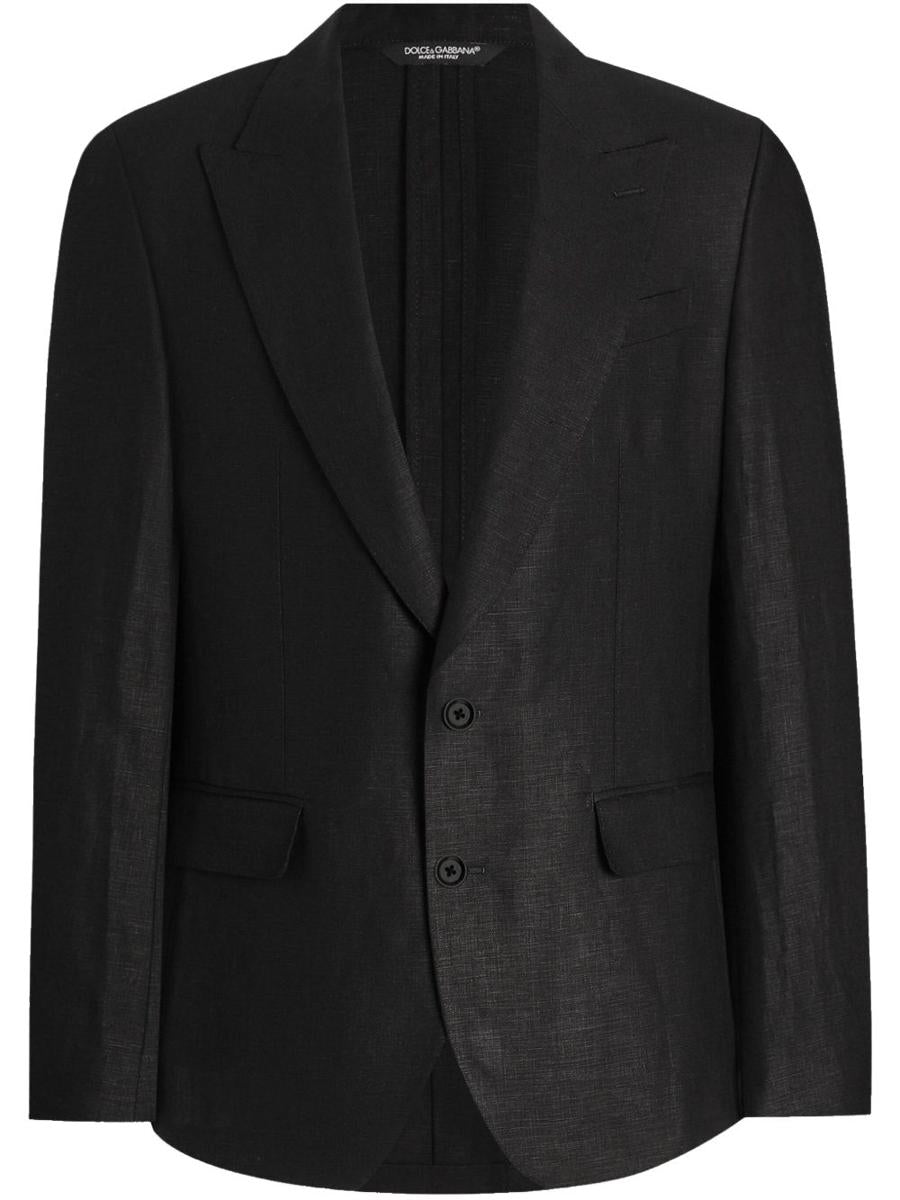 Dolce & Gabbana Linen Jacket In Black