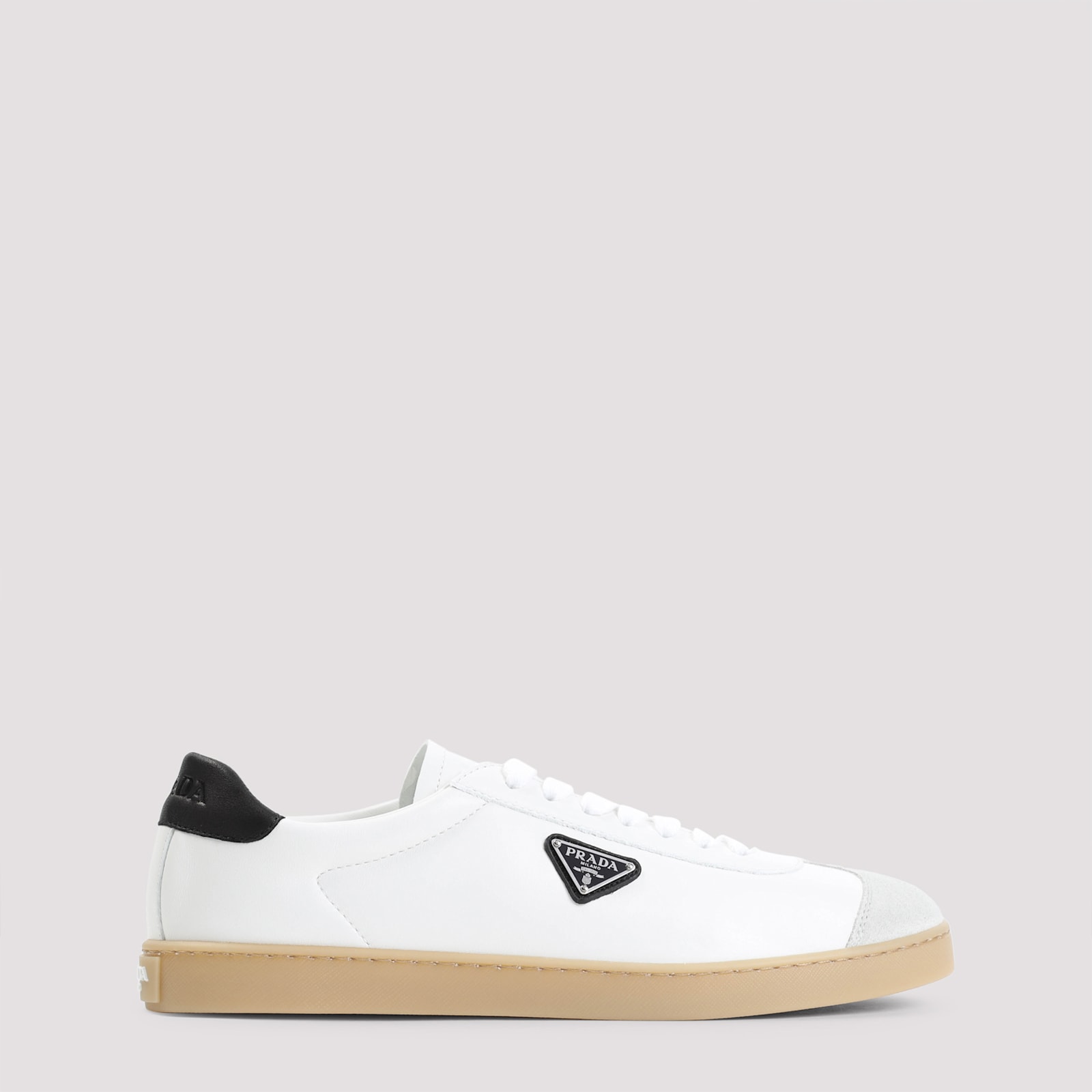 Prada White Napa Leather Sneakers