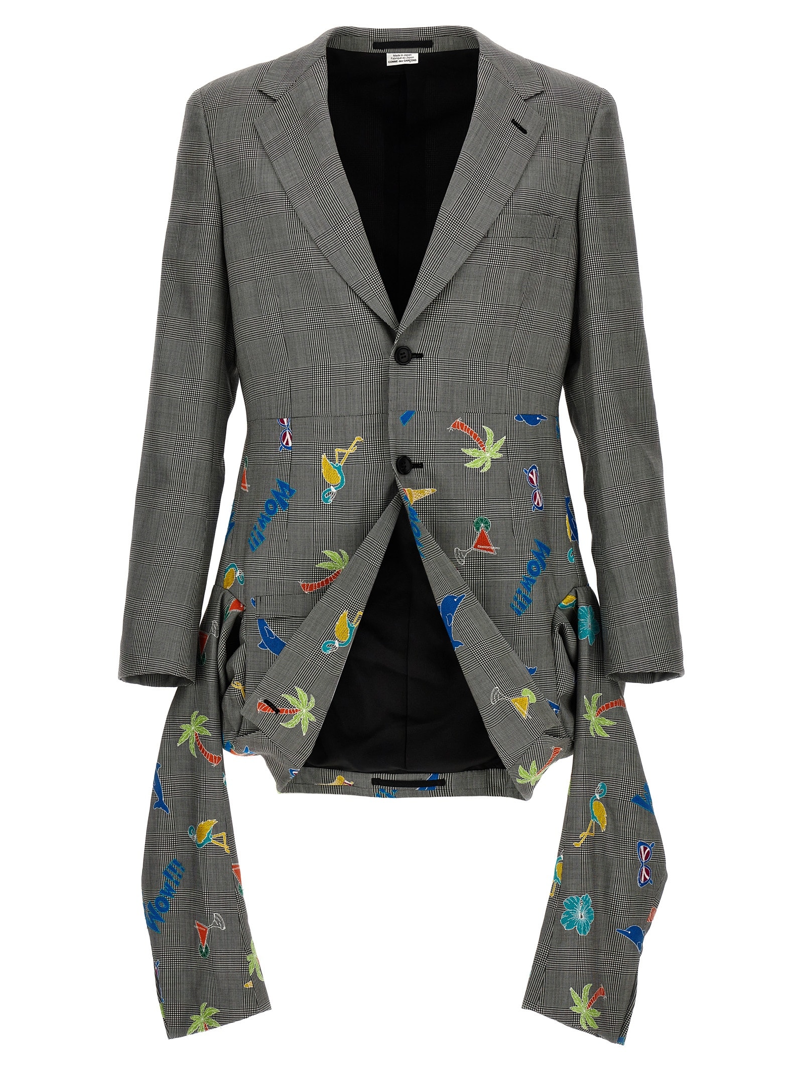 Comme Des Garçons Homme Plus Embroidery Check Single-breasted Blazer