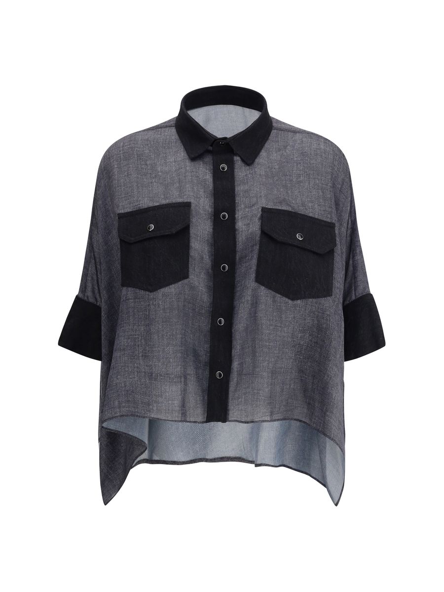 Sacai 牛仔印花衬衫