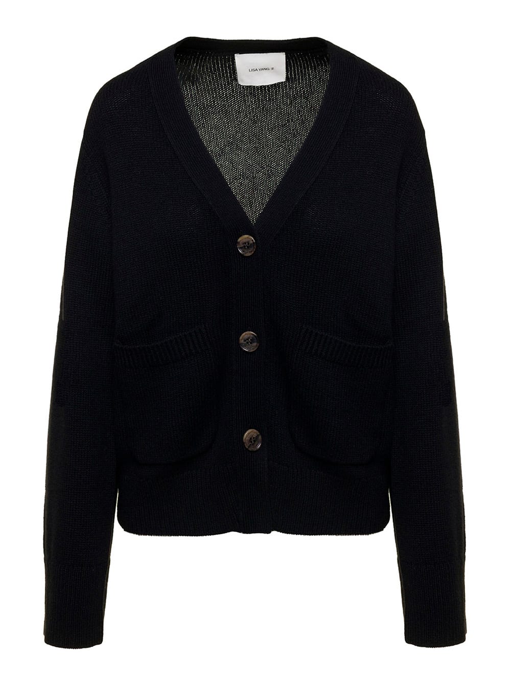 Lisa Yang danni Black Knitted Cardigan In Cashmere Woman