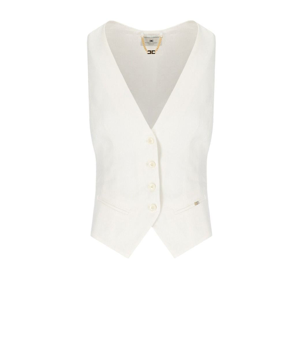 Elisabetta Franchi Ivory Vest