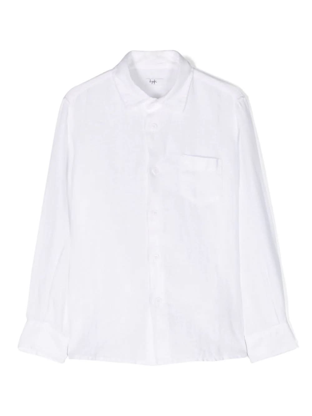 Il Gufo White Linen Shirt With Pocket