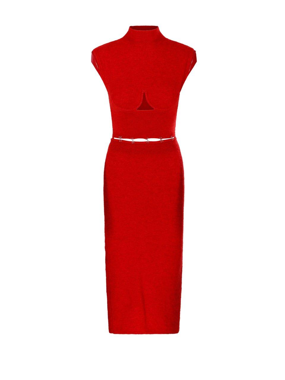 SportMax Cut-out High Neck Dress