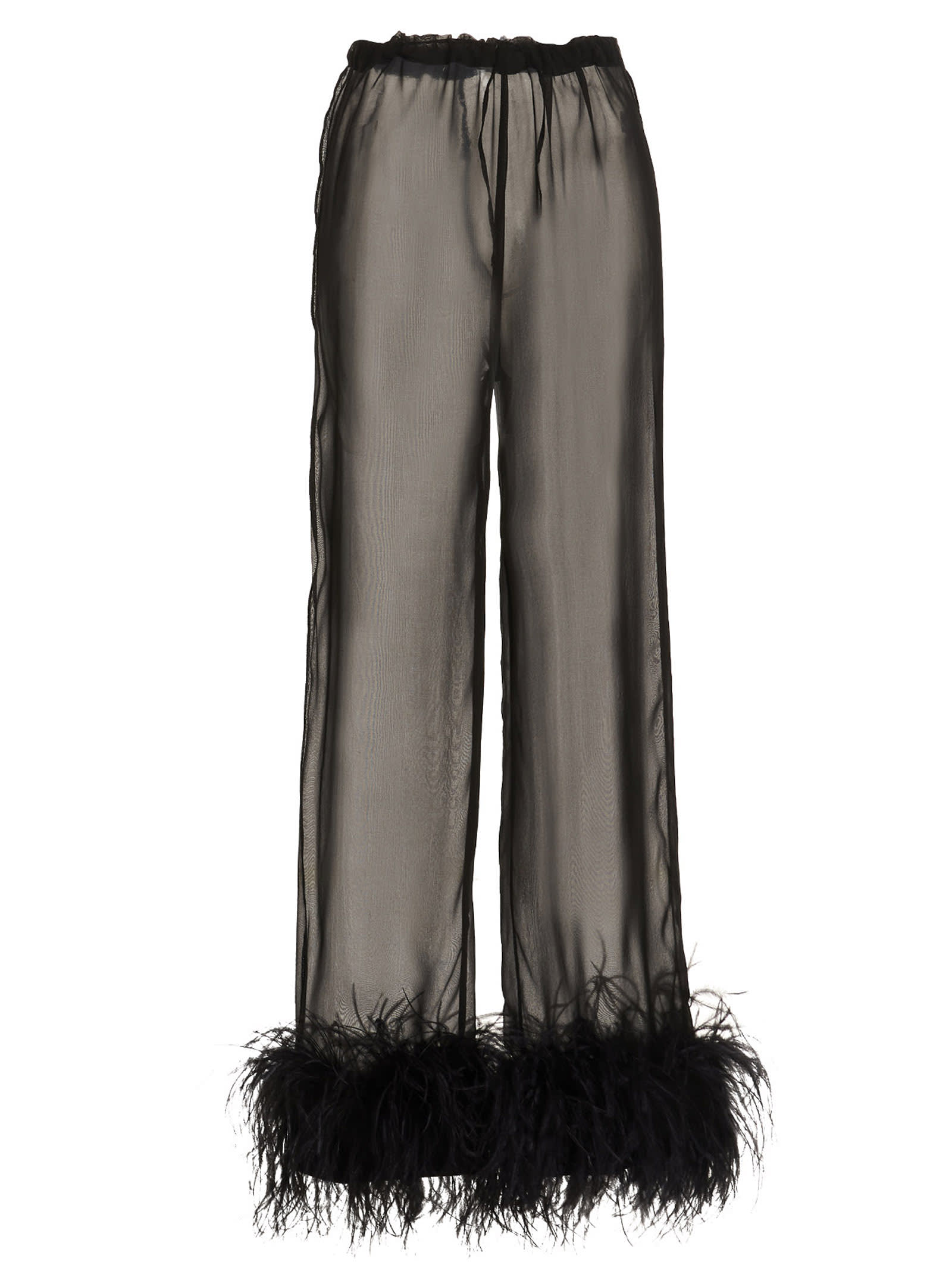 Oseree Feather Silk Pants