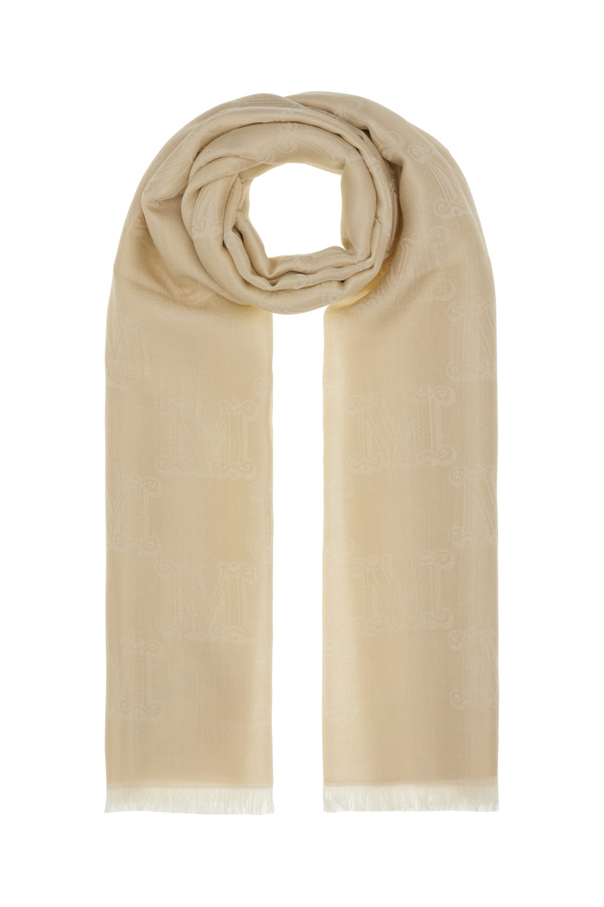 Max Mara Sand Wool Blend Scarf