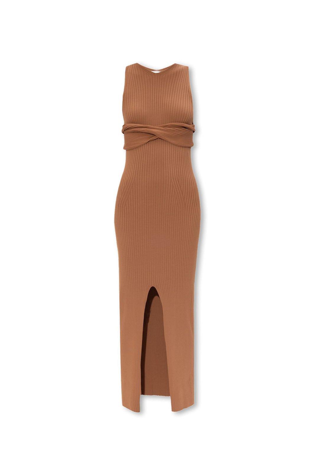 Nanushka Twist-detailed Ribbed-knit Sleeveless Dress