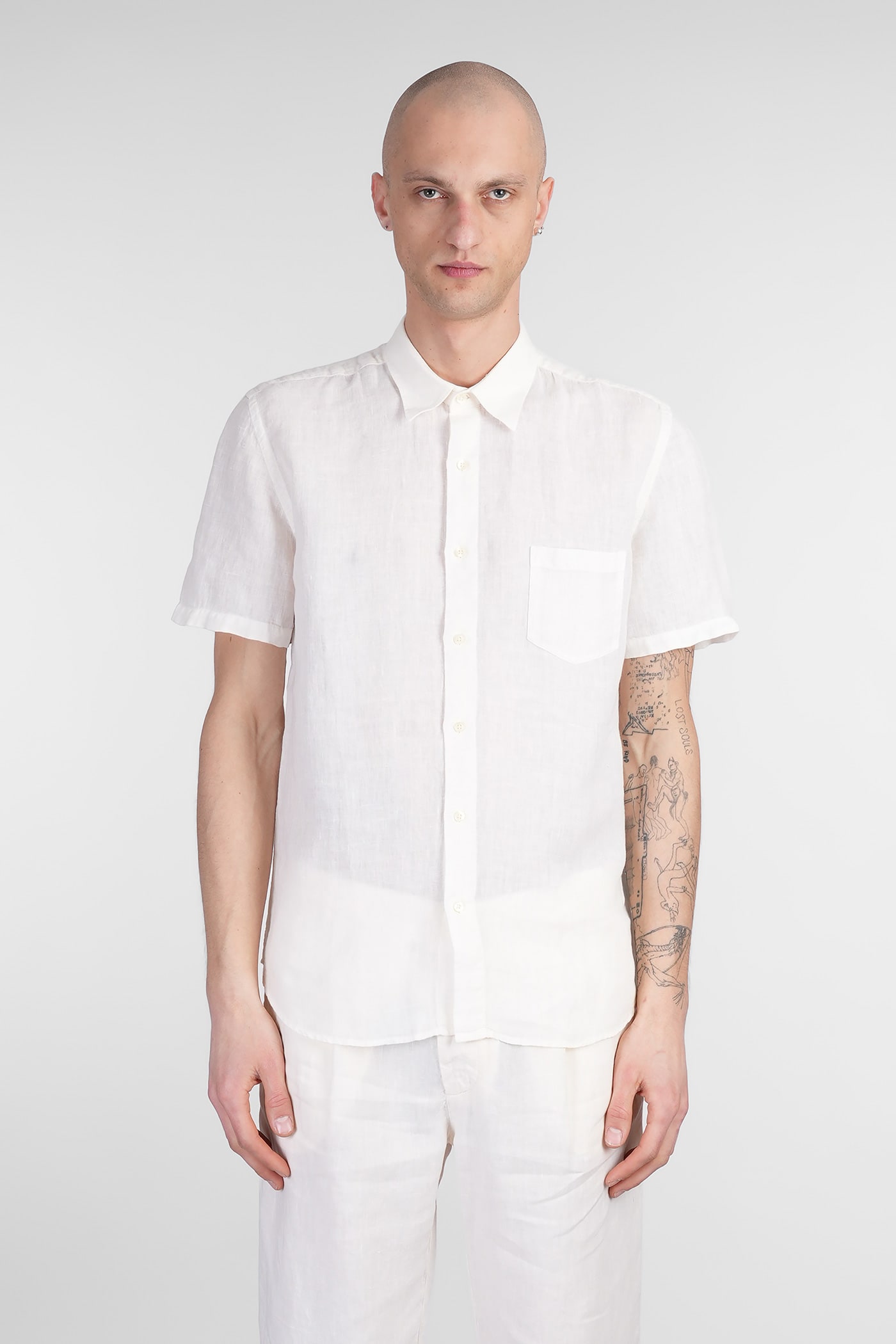 120% Lino Shirt In Beige Linen