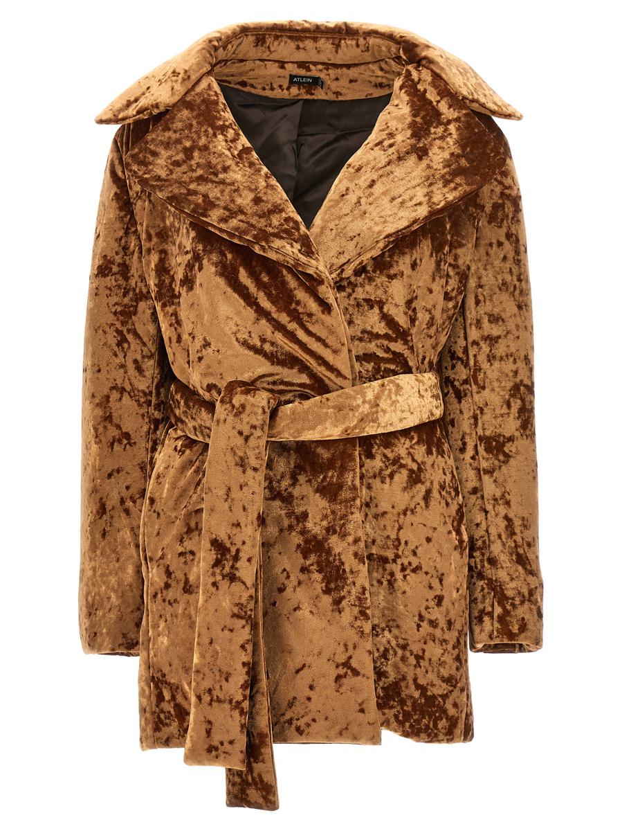 Atlein 'Crushed Velvet' Coat