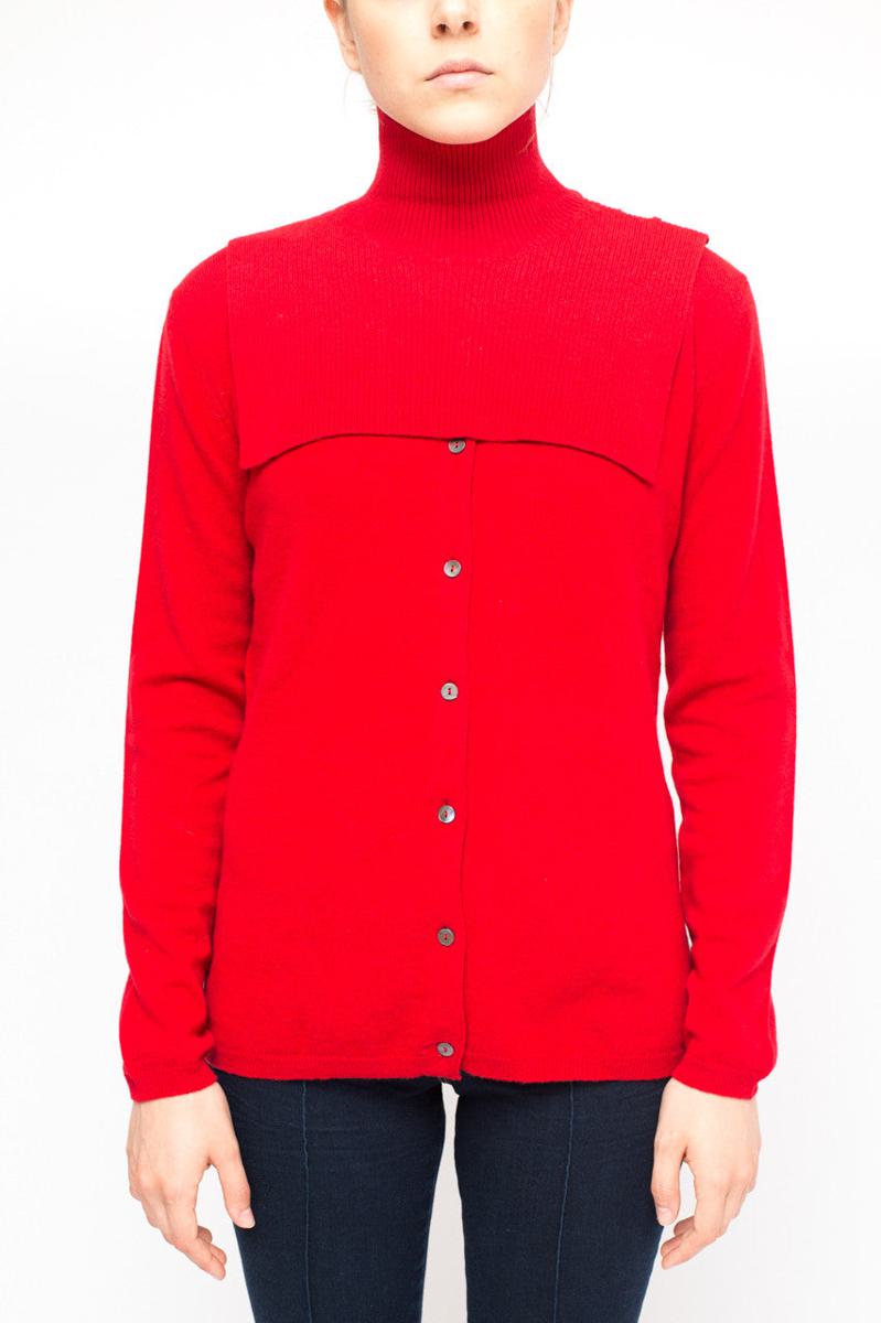 La Rose Jabot Cashmere Red