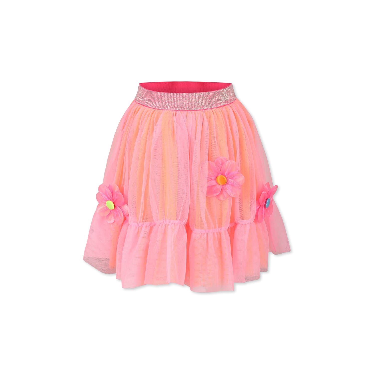 Billieblush Orange Skirt For Girl With Flowers