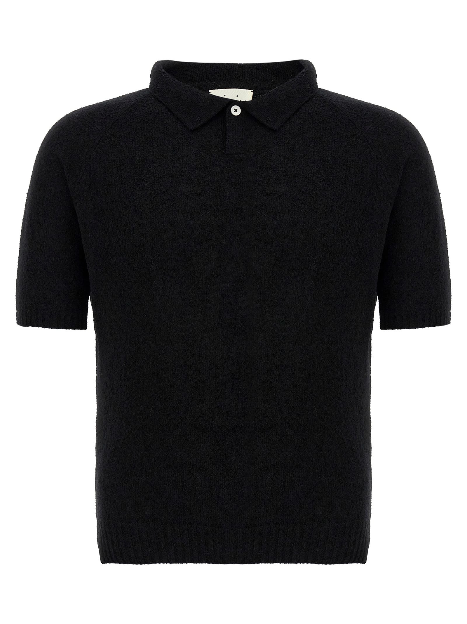 Ma'ry'ya Bouclé Cotton Polo Shirt