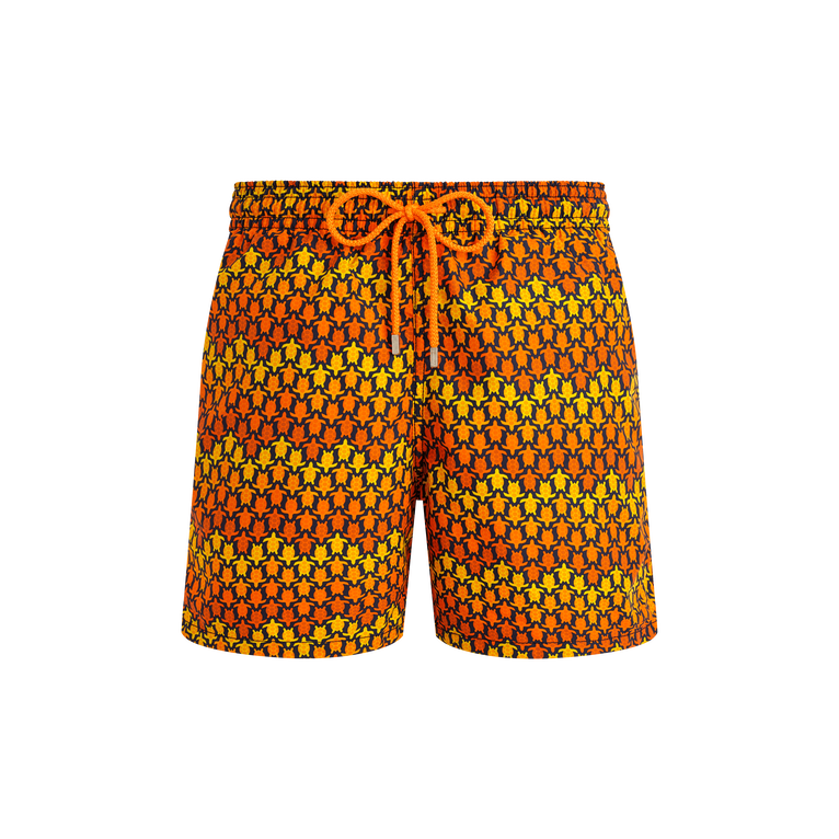 Vilebrequin Men Swim Shorts Herringbones Turtles - Moorea - Orange - Size XXXL