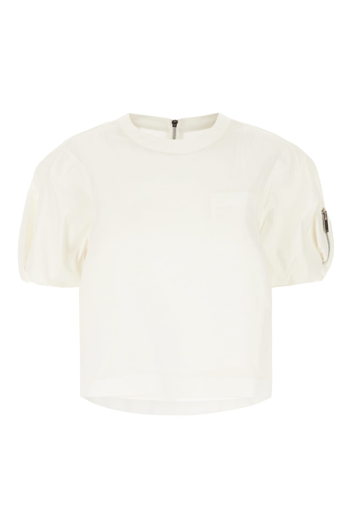 Sacai White Polyester Blend Top