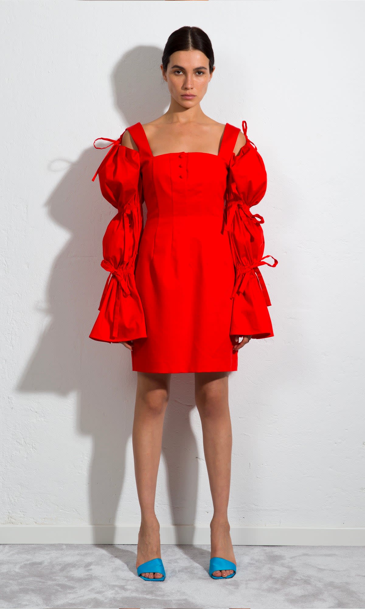 Sara Battaglia Puffy Sleeves Dress