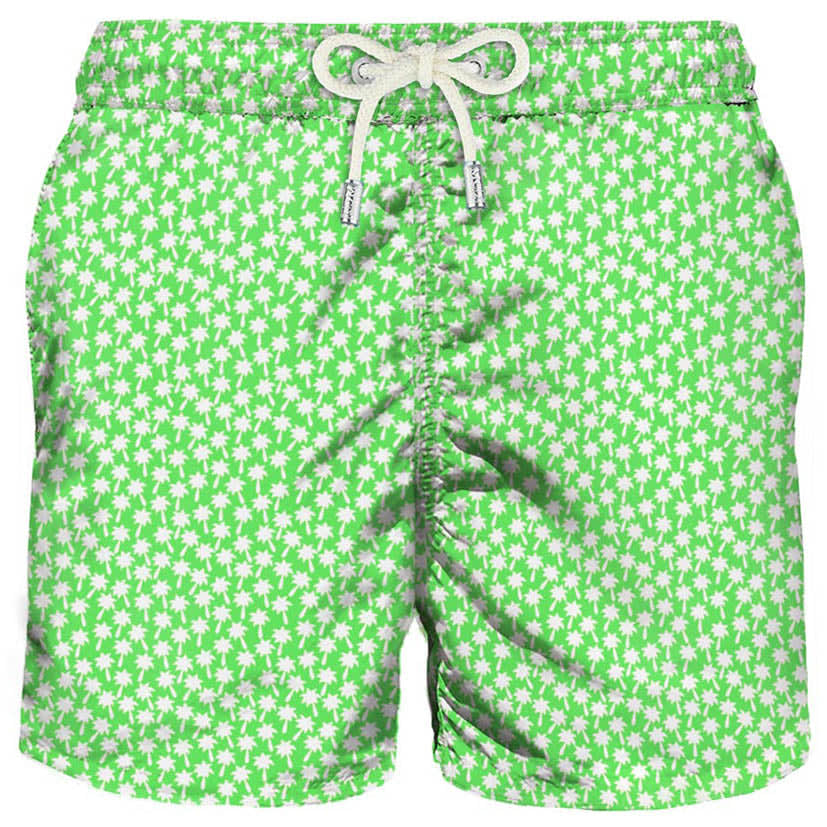 MC2 Saint Barth Light Fabric Swim Shorts Palms Print