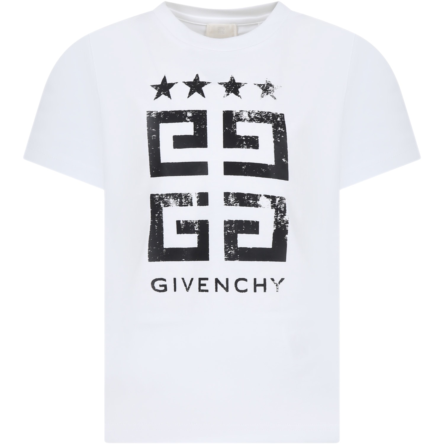 Givenchy White T-shirt For Kids With Logo