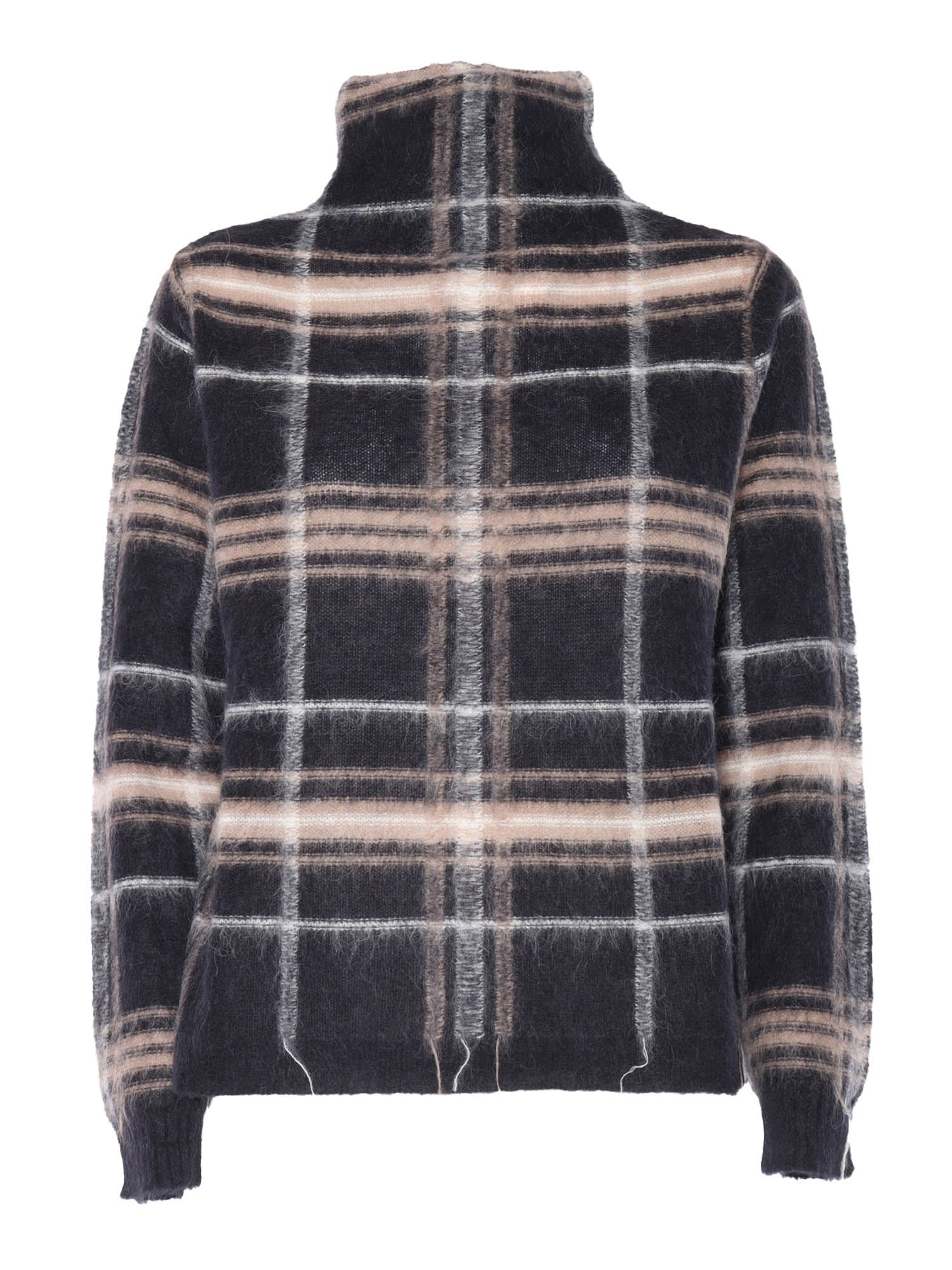 Kangra Alpaca Turtleneck Seater With Tartan Inlay