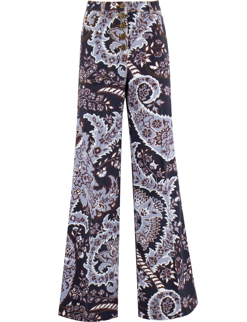 Etro paisley Blue Cotton Jeans
