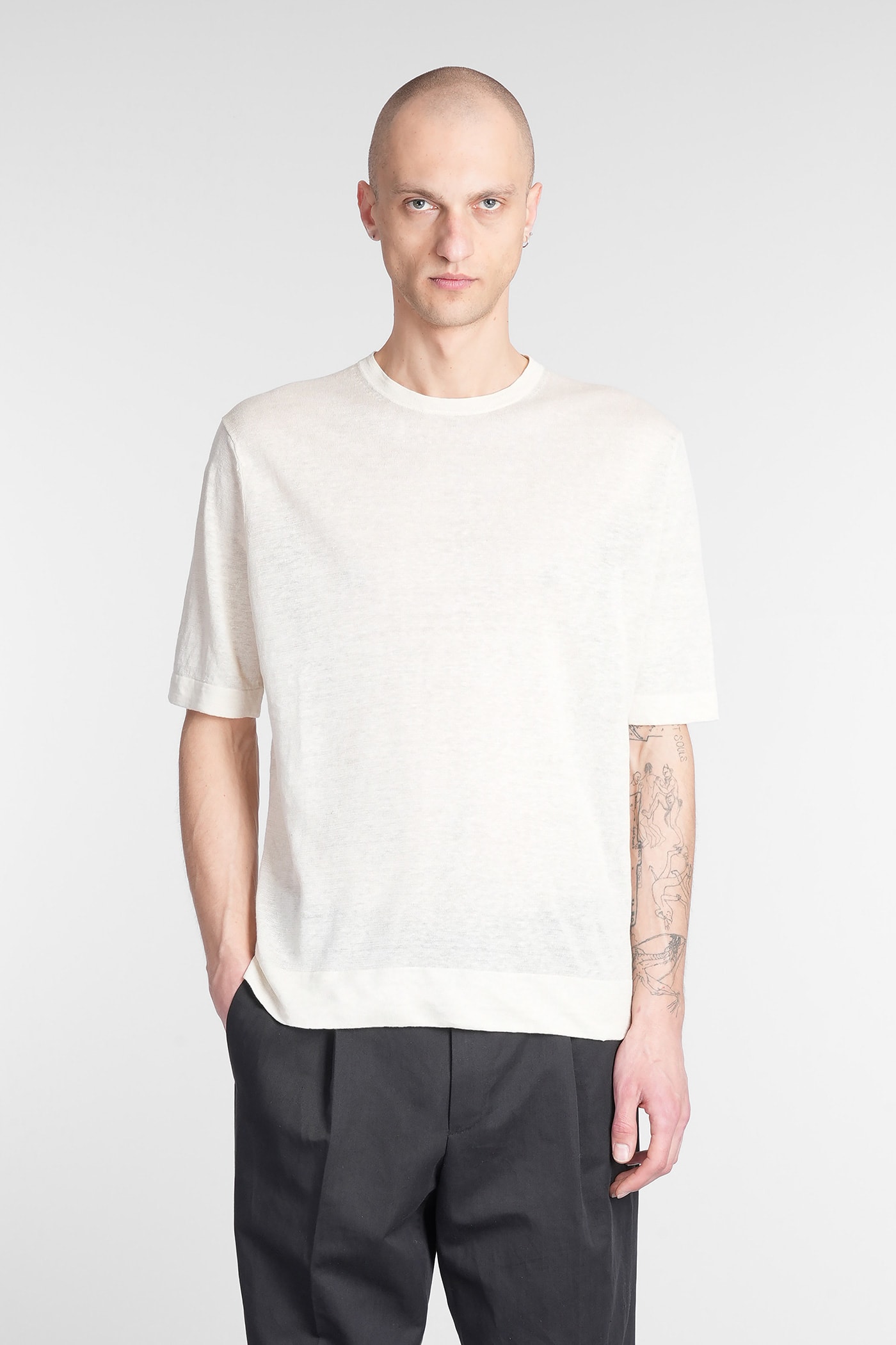 Ballantyne T-shirt In Beige Linen