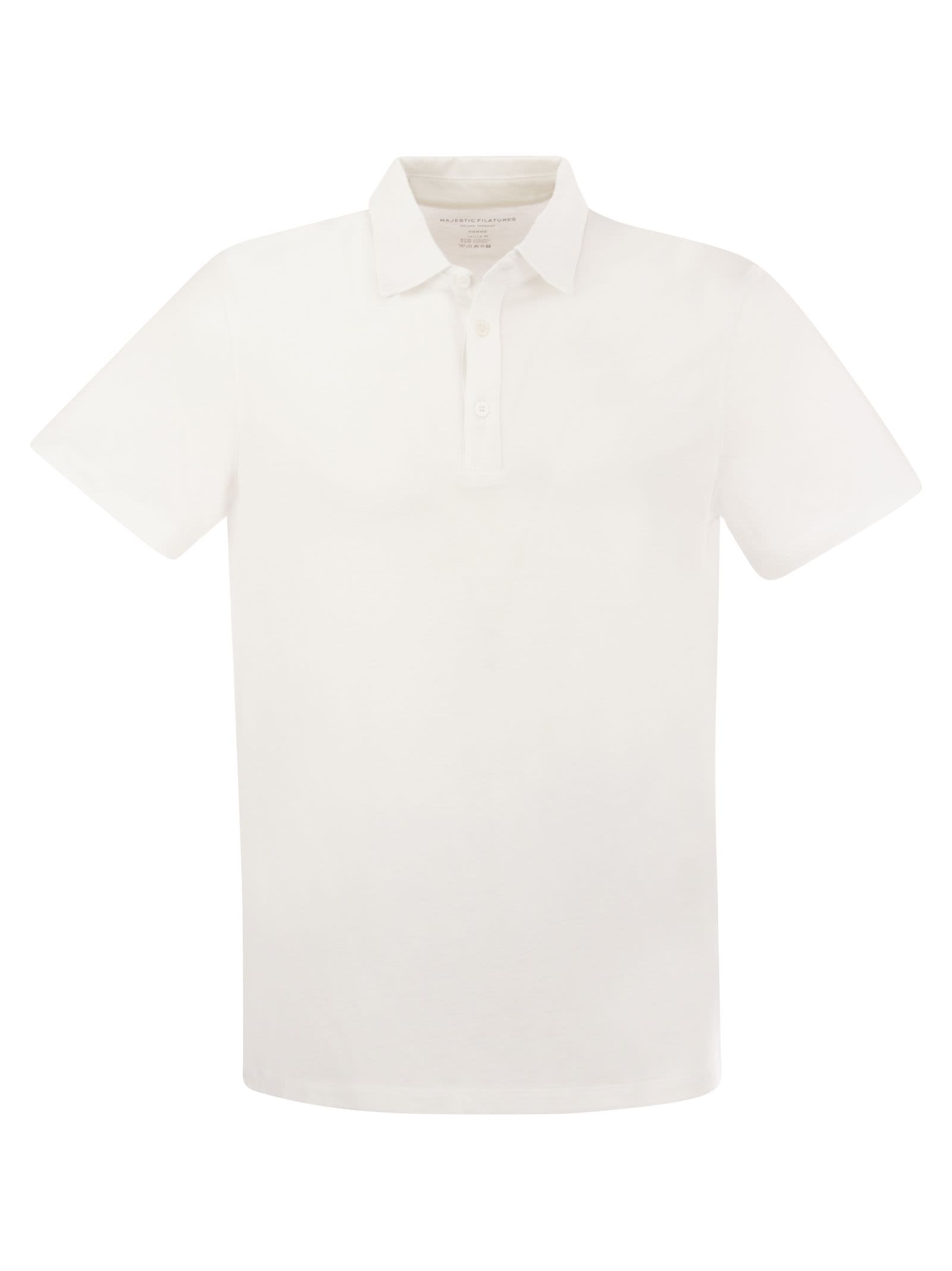 Majestic Filatures Short-sleeved Polo Shirt In Lyocell And Cotton