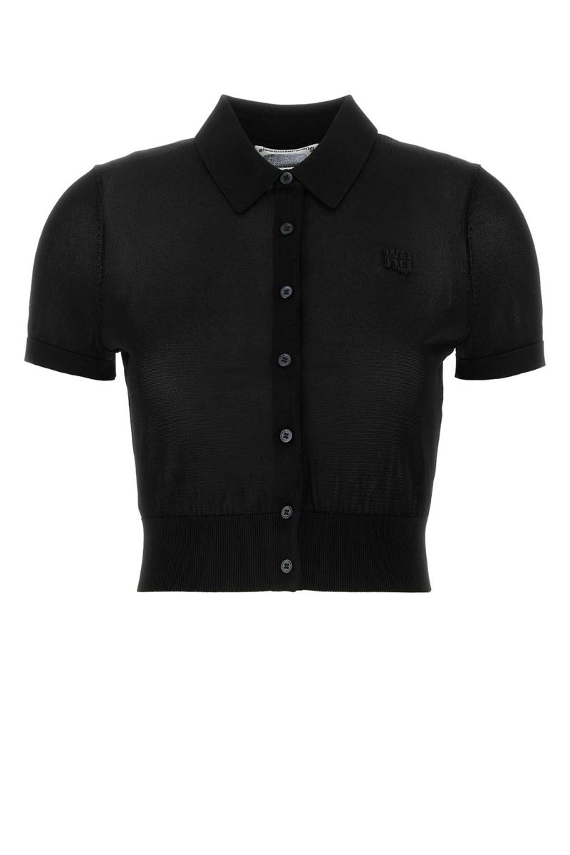 T By Alexander Wang Cropped Polo Shirt