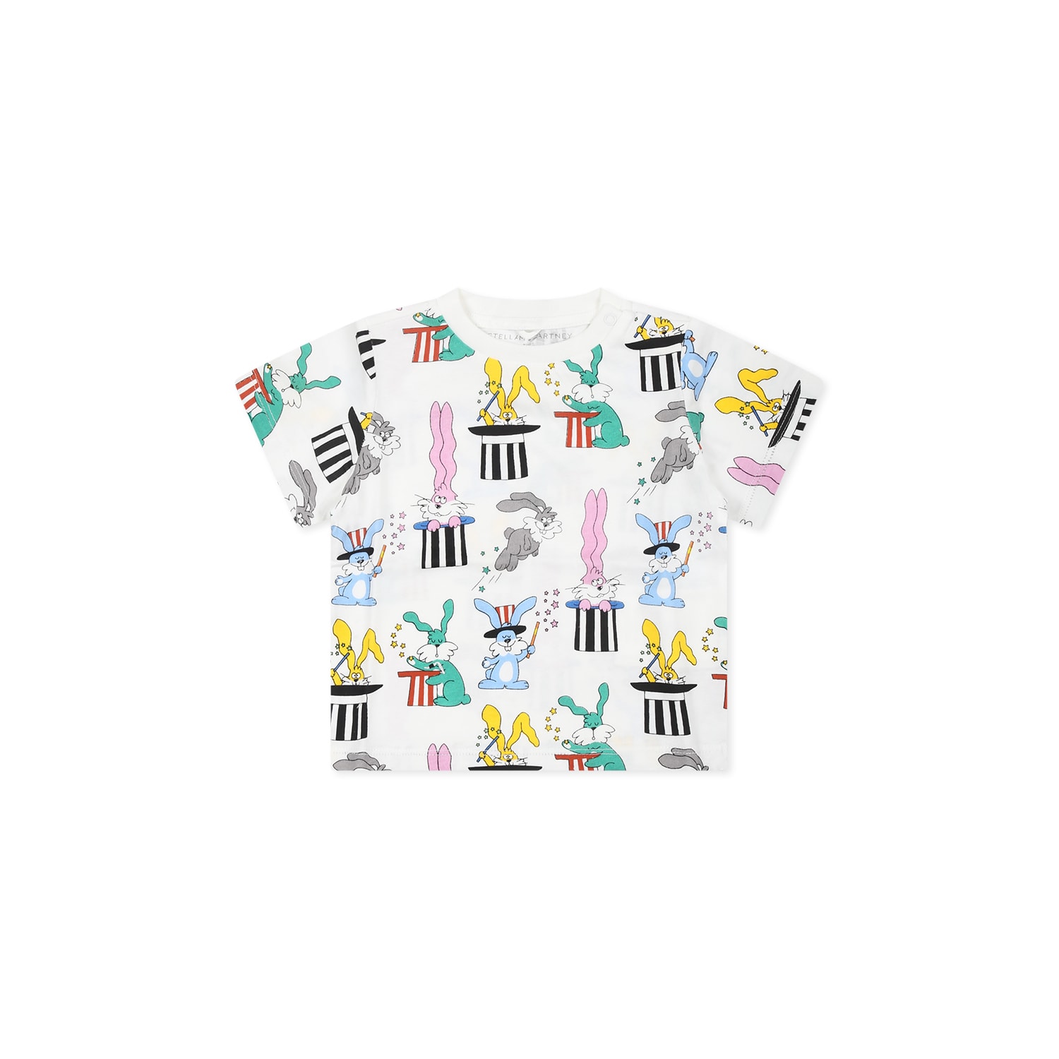 Stella McCartney Kids White T-shirt For Baby Boy With Rabbit