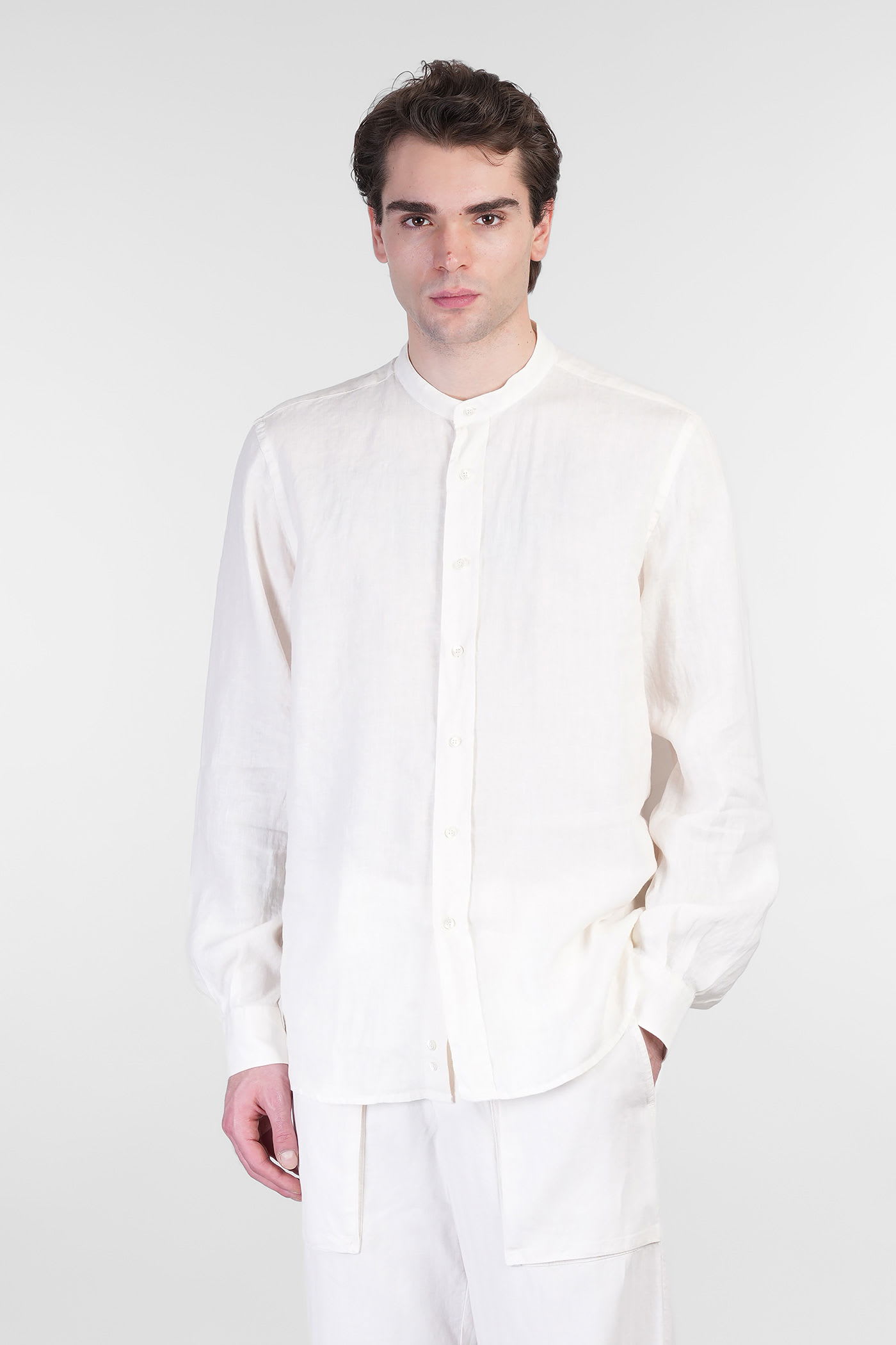 Aspesi Bruce Shirt In Beige Linen