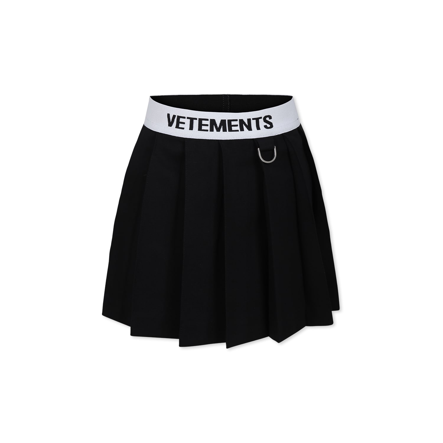 VETEMENTS Black Skirt For Girl With Logo
