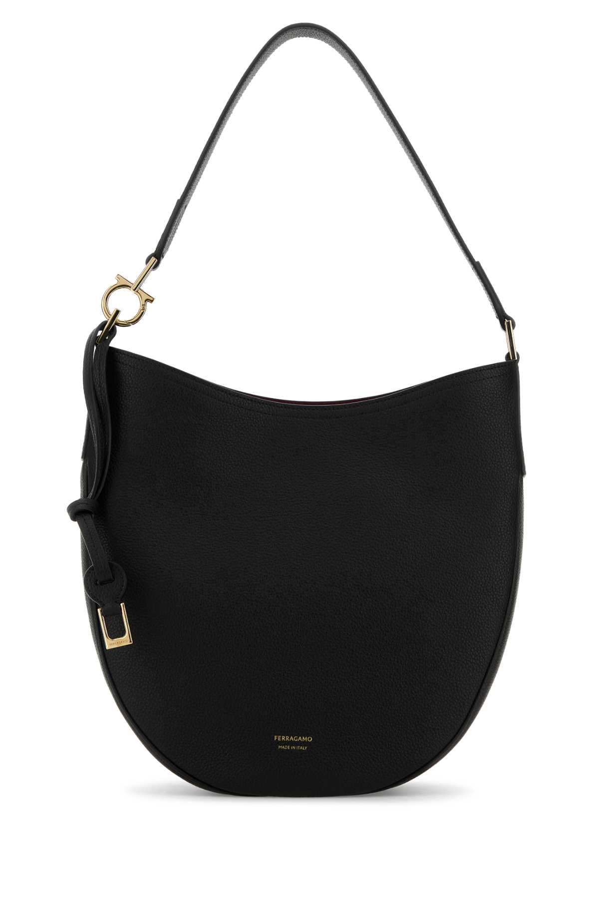 Ferragamo Black Leather Medium Smile Shoulder Bag