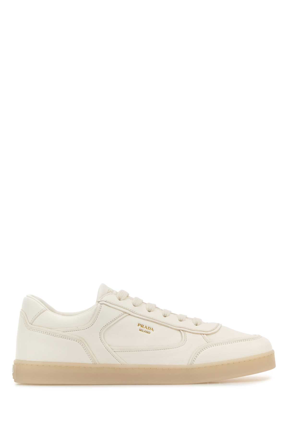 Prada White Leather Sneakers